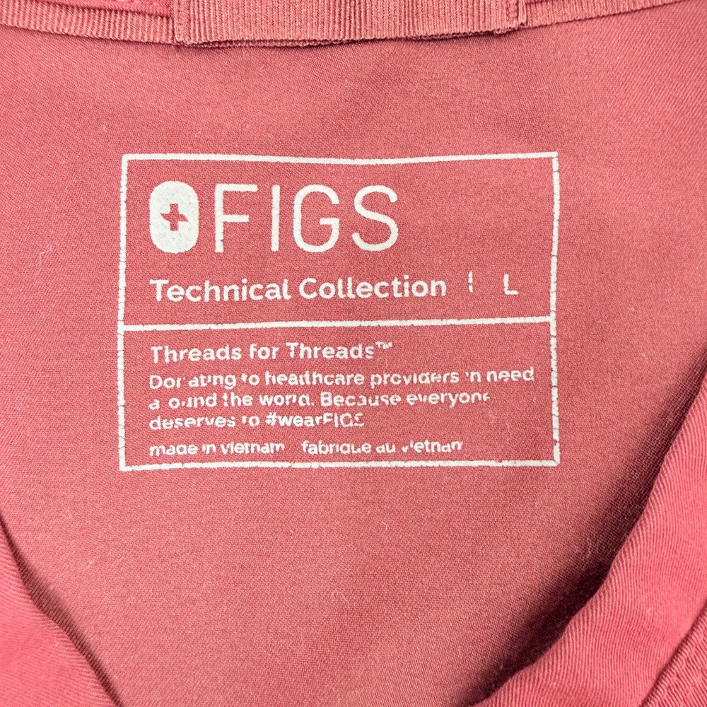 FIGS Maternity Technical Scrub Set Size XL / L Burgundy Jogger V-Neck Medical - Picture 12 of 16